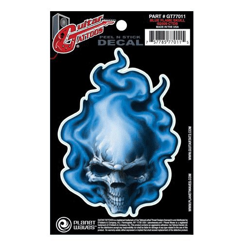DAddario Guitar Tattoo Blue Flame Skull