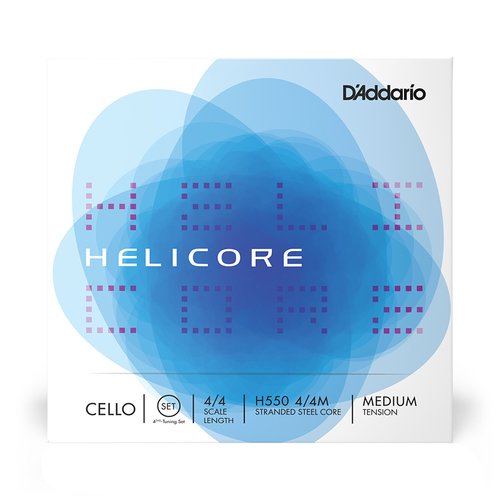 DAddario H550 4/4M Helicore Set di corde per violoncello con accordatura in quarto, tensione media