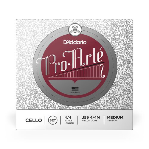 DAddario J59 4/4M Pro-Arte Jeu de cordes pour violoncelle Medium Tension