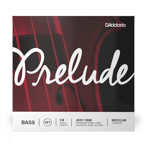 DAddario J610 1/8M Prelude Jeu de cordes pour contrebasse Medium Tension