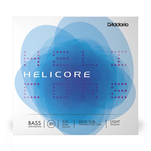 DAddario H610 3/4L Helicore Orchestral Double Bass String Set Light Tension