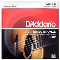 DAddario EJ12 80/20 Bronze Round Wound 013/056