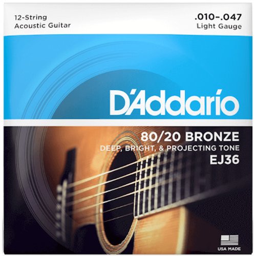 DAddario EJ36 80/20 Bronze Round Wound 010/047 12-Saiter