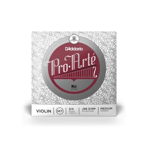 DAddario J56 3/4M Pro-Arte Violin Einzelsaiten, 3/4 Scale, Medium Tension