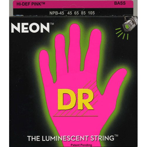 DR NPB-45 NEON HiDef Pink Bass SuperStrings - Medium