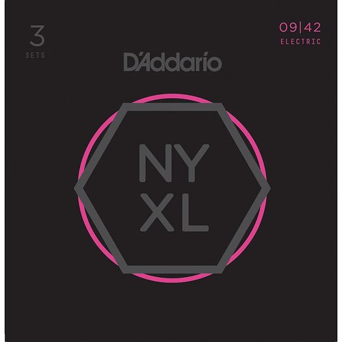 DAddario NYXL0942-3P, Pack de 3 juegos de guitarra