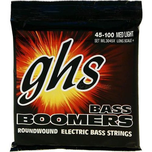 GHS 3045 LSP ML Bass Boomers 4-Corde Extra Long Scale Medium Light 045/100
