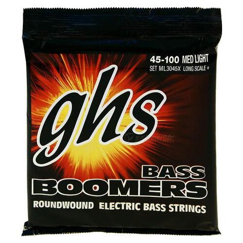 GHS 3045 LSP ML Bass Boomers 4-Cuerdas Extra Long Scale Medium Light 045/100