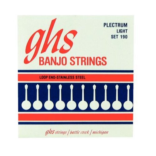Cuerdas GHS 190 Plectrum Banjo, Stainless Steel