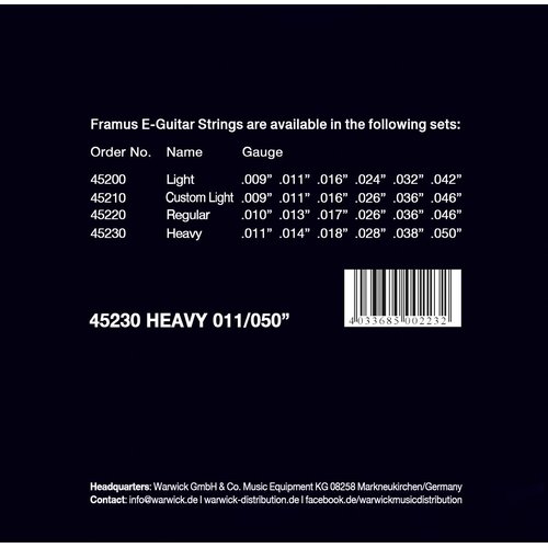 Cuerdas Framus Blue Label Heavy 011/050