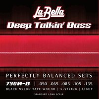 Cordes La Bella 760N-B 5-Cordes Black Nylon Bass 060/128