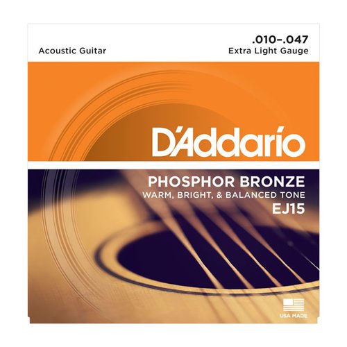 DAddario EJ15 10/47 Phosphor Bronze Jeu de cordes guitare acoustique