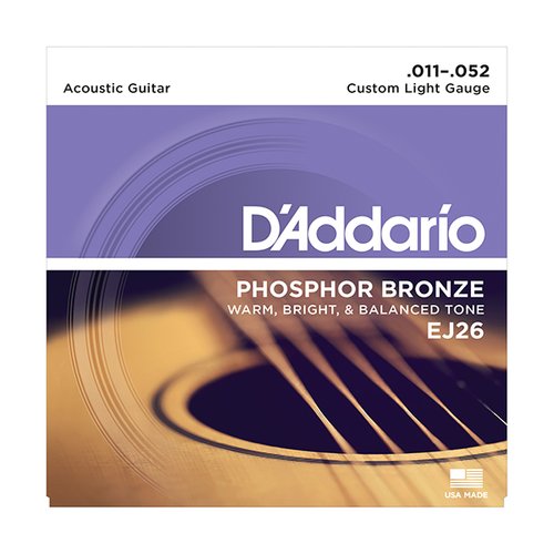 DAddario EJ26 11/52 Phosphor Bronze Jeu de cordes guitare acoustique