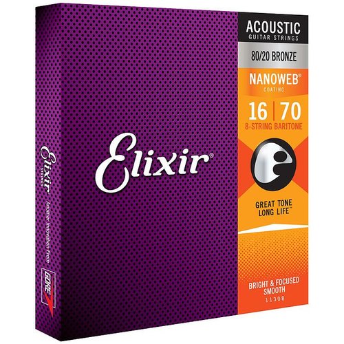 Elixir Acoustic NanoWeb 016/070 Baritone 8-Saiter
