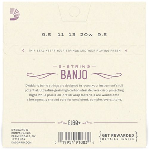 Cordes DAddario EJ60+ Banjo Nickel 009.5/020