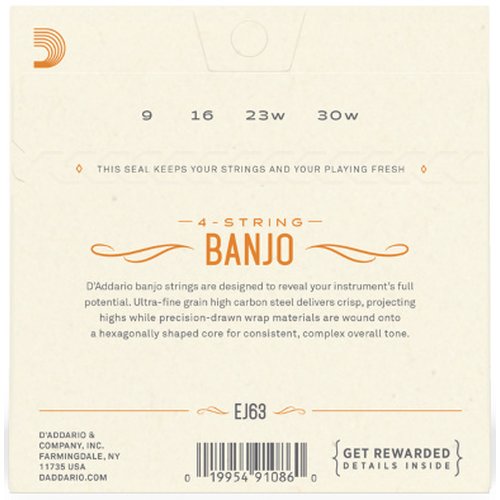 DAddario EJ63 Tenor Banjo NIckel 009/030