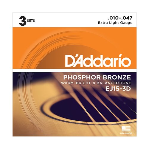 DAddario EJ15-3D Phosphor Bronze, 3er Pack !!