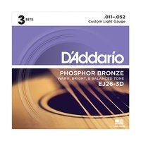 DAddario EJ26-3D Phosphor Bronze - 3er Pack !!