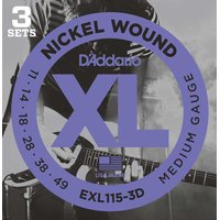 DAddario EXL115-3D 11-49 - 3er Pack