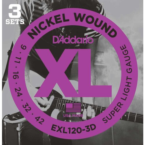 DAddario EXL120-3D 09-42 - 3er Pack