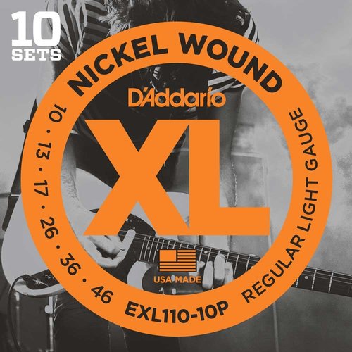 DAddario EXL110-10P 10-46 - Pack de 10 jeux de cordes