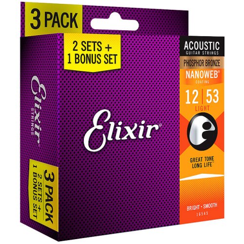 Elixir 16545 Acoustic Phosphor Bronze 012/053 Bonus-Pack