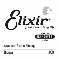Elixir Einzelsaite 15139 - Wound .039 Nanoweb Acoustic