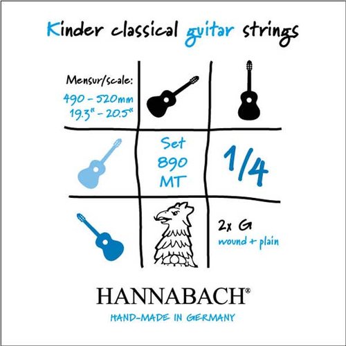 Hannabach cuerda suelta Guitarra para nios 890 1/4, E1