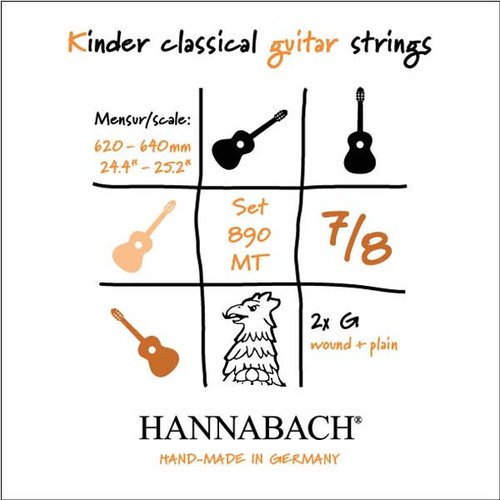 Hannabach corde au dtail Guitare pour enfants 890 7/8, G3