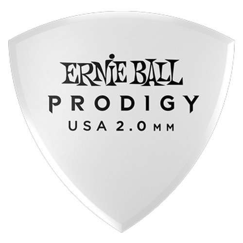 Ernie Ball Prodigy White Large Shield Picks, 6-Pack
