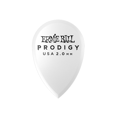Ernie Ball Prodigy White Teardrop Picks, 6-Pack