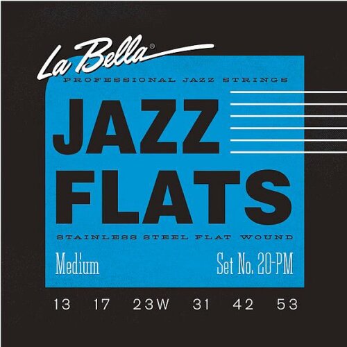 LaBella 20-PM Jazz Flats Medium 013/053 Flatwound E-Gitarrensaiten