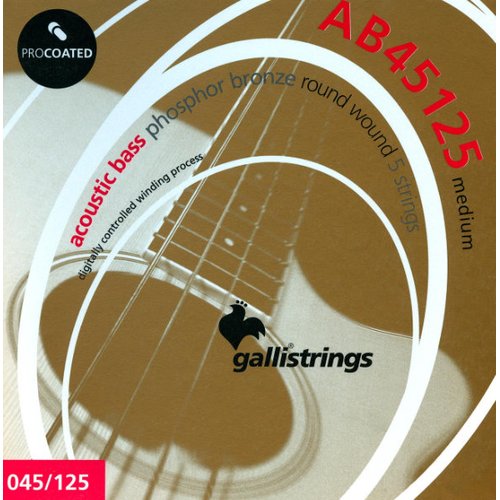 Galli AB45125 ProCoated Phosphor Bronze Acoustic Bass Medium 5-Corde