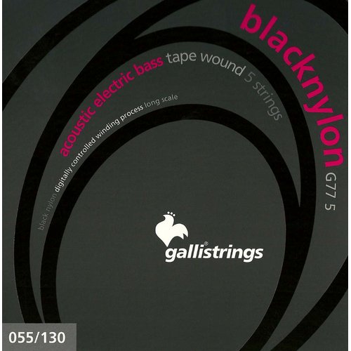 Galli G-77-5 Black Nylon Acoustic Bass 5-Corde