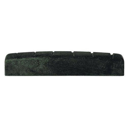 Graphite saddle for electric guitar curved, notched 43,0 x 8 x 5 mm