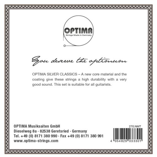 Optima 270 Silver Classics Set Nylon Medium Tension