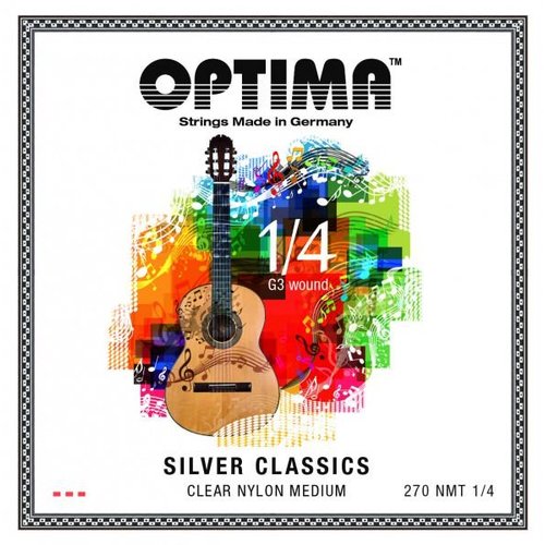 Optima 270 Silver Classics Set Nylon 1/4 Kindergitarre G3 Wound