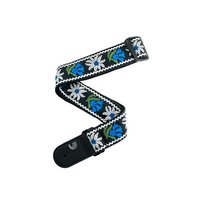 DAddario 50PCLV00 Guitar Strap Peace Love, Black and Blue