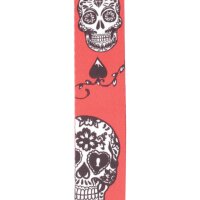DAddario P20W1414 Guitar Strap Sugar Skulls, Red