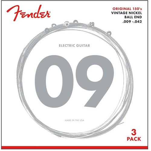 Fender 150L-3 Pure Nickel 009/042, Pack of 3