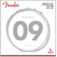 Fender 150L-3 Pure Nickel 009/042, paquet de 3