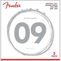 Fender 150L-3 Pure Nickel 009/042, 3er Pack