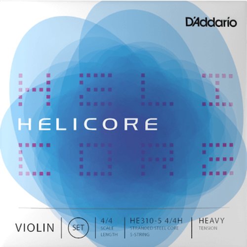 DAddario HE310-5 4/4H Helicore set di corde per violino Heavy, 5 corde