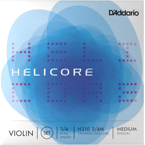 DAddario H310 3/4M Jeu de cordes pour violon Helicore Medium Tension