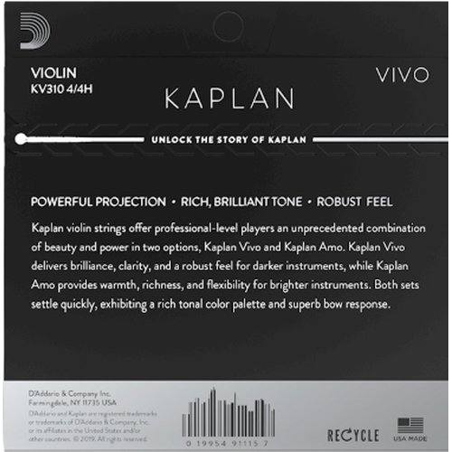 DAddario KV310 4/4H Jeu de cordes Kaplan Vivo VIolin Heavy