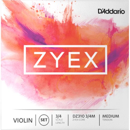 DAddario DZ310 3/4M Zyex Jeu de cordes pour violon Medium Tension