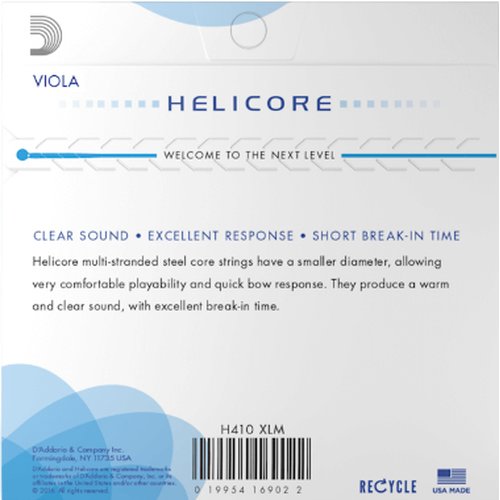 DAddario H410 XLM Helicore Viola-Saitensatz, Extra Long Scale, Medium Tension