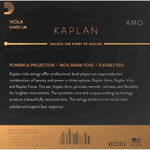 DAddario Kaplan Amo KA410 LM Viola Set, Long Scale, Medium Tension