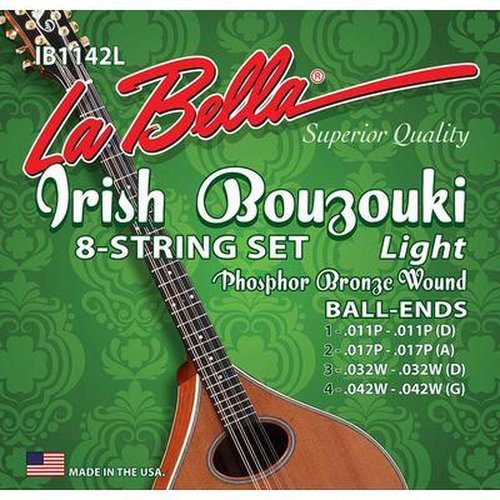 La Bella IB1142L Jeu de cordes pour bouzouki irlandais lger