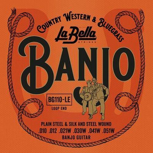 La Bella BG110-LE Juego de cuerdas para banjo de guitarra de 6 cuerdas